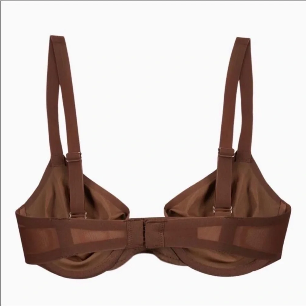 Skims naked Demi underwired stretch-mesh bra in Smokey quartz NWT - Picture 4 of 4